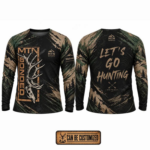 Personalized MTN Bonded Let's Go Hunting Camo Long Sleeve Shirt