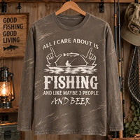 All I Care About Is Fishing Funny Fishing Lover Long Sleeve Shirt