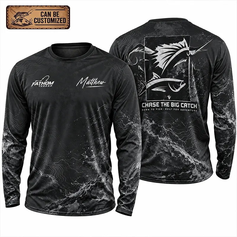 Personalized Sailfish Big Catch Fishing Adventure Long Sleeve Shirt