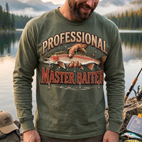 Professional Master Baiter Vintage Rainbow Trout Fishing Long Sleeve Shirt