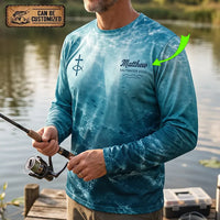 Personalized Romans 12:2 Christian Ocean Fishing Long Sleeve Shirt