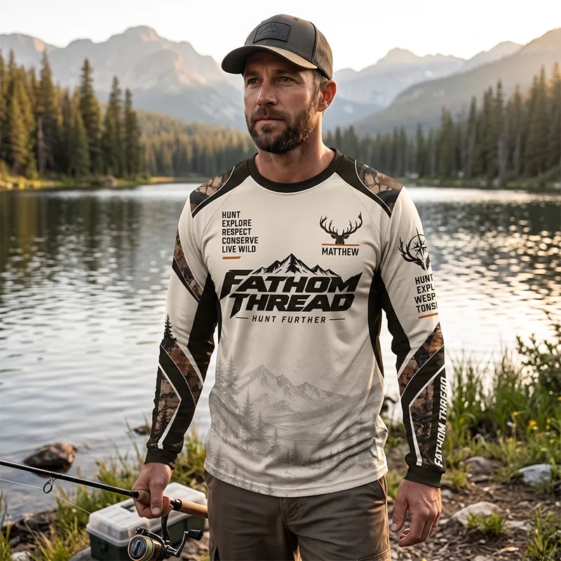 Fathom Thread Hunting Outdoor Camo Landscape Long Sleeve Shirt