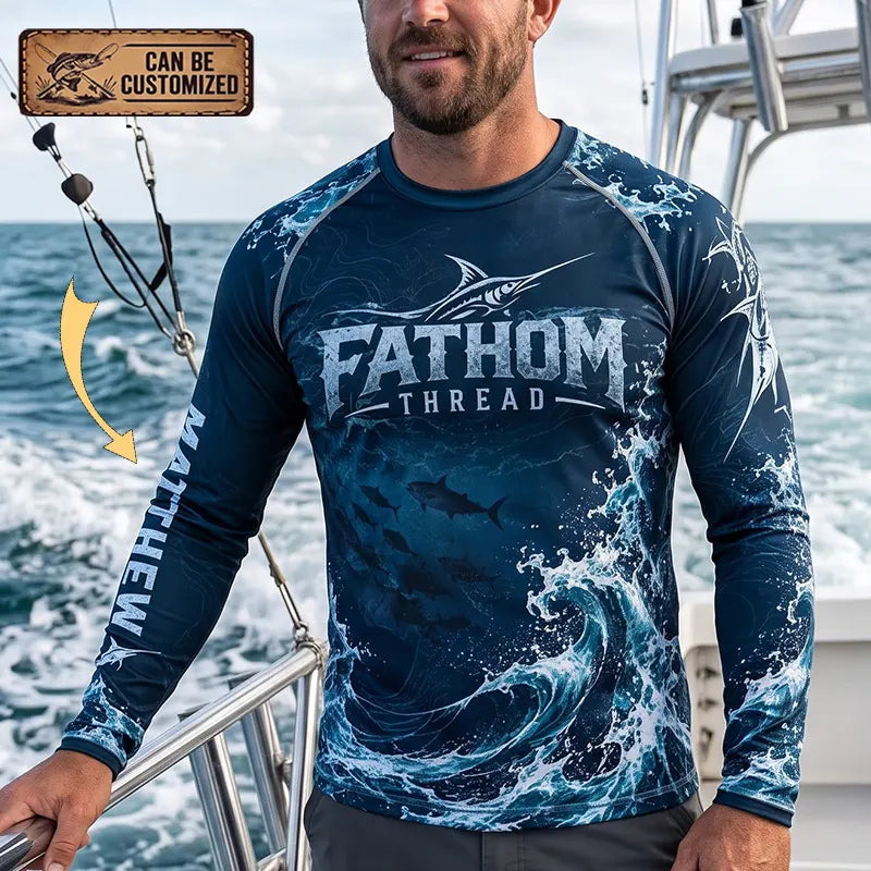 Fathom Thread Swordfish Ocean Fishing Long Sleeve Shirt