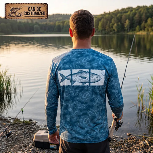 Personalized Fathom Thread Underwater Fish Camo Long Sleeve Shirt
