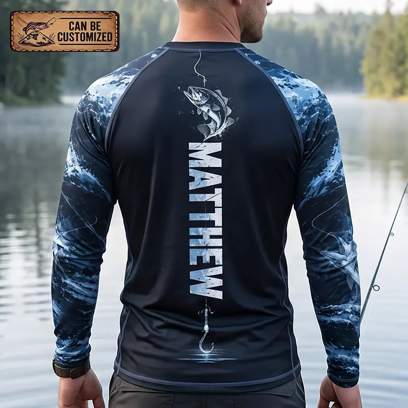 Personalized Fishing Raglan Outdoor Adventure Long Sleeve Shirt