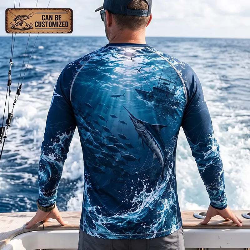 Fathom Thread Swordfish Ocean Fishing Long Sleeve Shirt