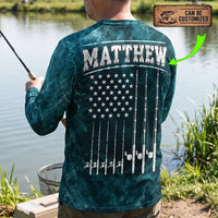 Personalized Hooked for Life Fishing Long Sleeve Shirt