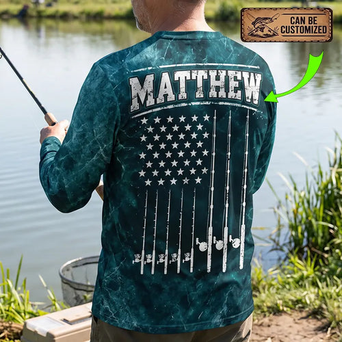 Personalized Hooked for Life Fishing Long Sleeve Shirt