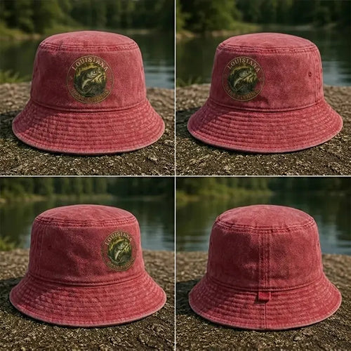 Louisiana Bass Fishing Embroidered Bucket Hat