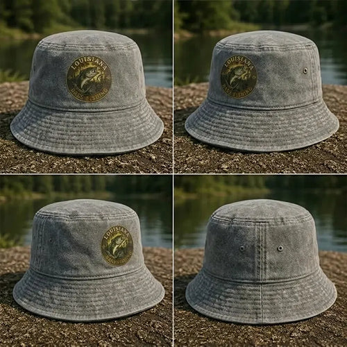 Louisiana Bass Fishing Embroidered Bucket Hat