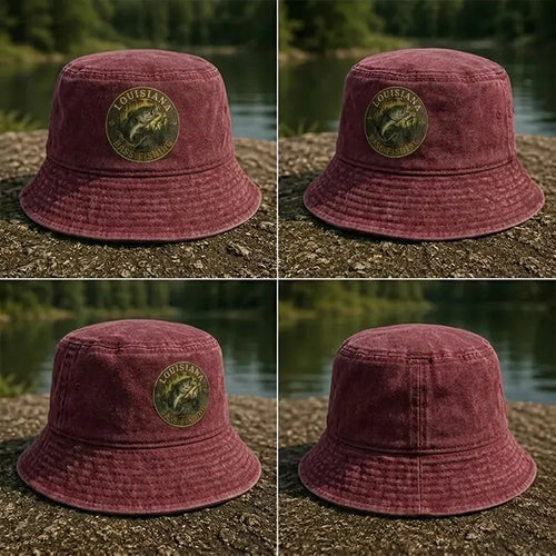 Louisiana Bass Fishing Embroidered Bucket Hat
