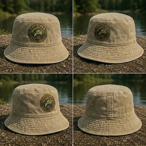Louisiana Bass Fishing Embroidered Bucket Hat