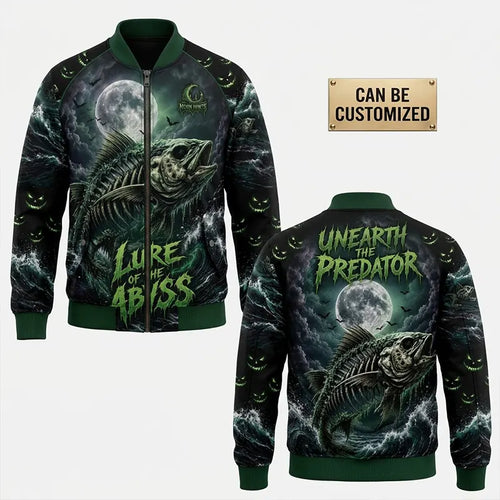 Lure Of The Abyss Skeleton Fishing Bomber Jacket