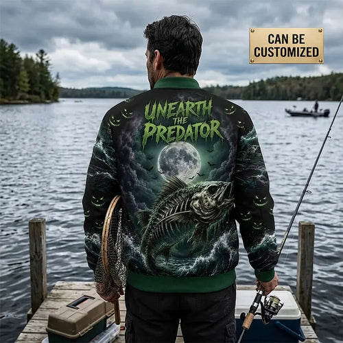 Lure Of The Abyss Skeleton Fishing Bomber Jacket