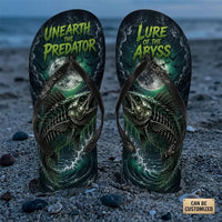 Lure Of The Abyss Skeleton Fishing Flip Flops