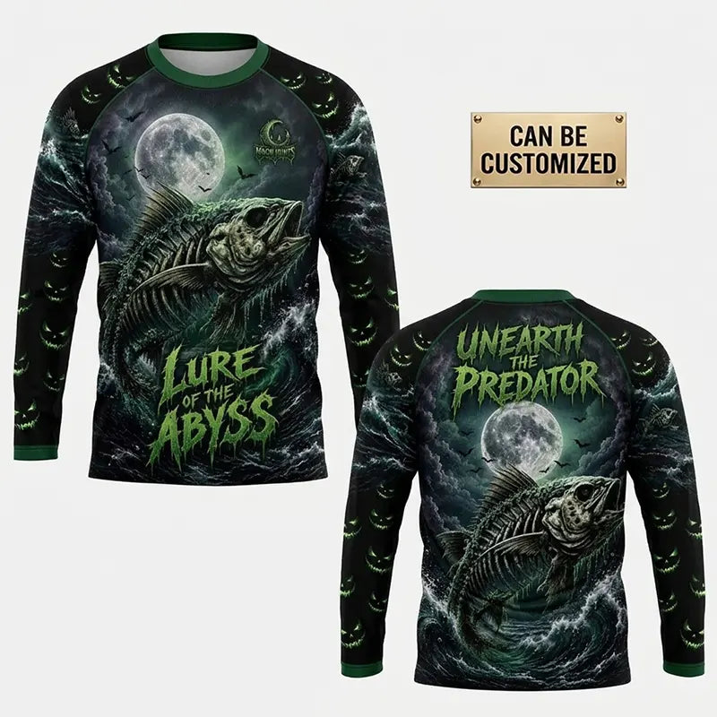 Lure Of The Abyss Skeleton Fishing Long Sleeve Shirt