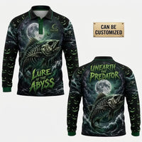 Lure Of The Abyss Skeleton Fishing Polo Long Sleeve Shirt