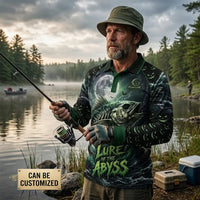 Lure Of The Abyss Skeleton Fishing Polo Long Sleeve Shirt