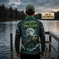 Lure Of The Abyss Skeleton Fishing Polo Long Sleeve Shirt