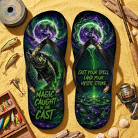 Magic Caught In The Cast Halloween Fishing Flip Flops
