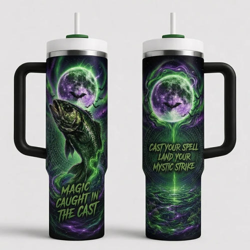 Magic Caught In The Cast Halloween Fishing Tumbler