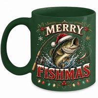 Merry Fishmas Funny Fishing Mug