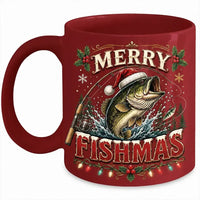 Merry Fishmas Funny Fishing Mug