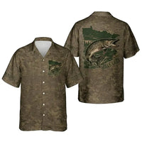 Minnesota Mille Lacs Muskie Fishing Personalized Apparel - Khaki Brown