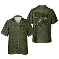 Minnesota Mille Lacs Muskie Fishing Personalized Apparel - Moss Green
