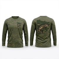 Minnesota Mille Lacs Muskie Fishing Personalized Apparel - Moss Green