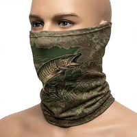 Minnesota Mille Lacs Muskie Fishing Neck Gaiter - Khaki Brown