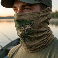Minnesota Mille Lacs Muskie Fishing Neck Gaiter - Khaki Brown