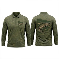 Minnesota Mille Lacs Muskie Fishing Personalized Apparel - Moss Green