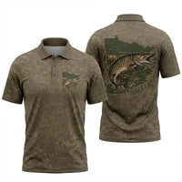 Minnesota Mille Lacs Muskie Fishing Personalized Apparel - Khaki Brown