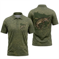 Minnesota Mille Lacs Muskie Fishing Personalized Apparel - Moss Green