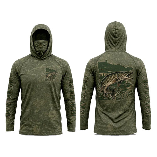 Minnesota Mille Lacs Muskie Fishing Personalized Apparel - Camo Base