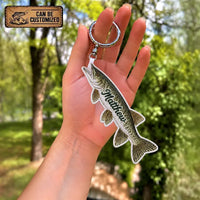 Personalized Fish Shaped Embroidered Keychain Tag