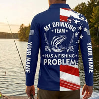 My Drinking Team Has A Fishing Problem Polo Long Sleeve Shirt