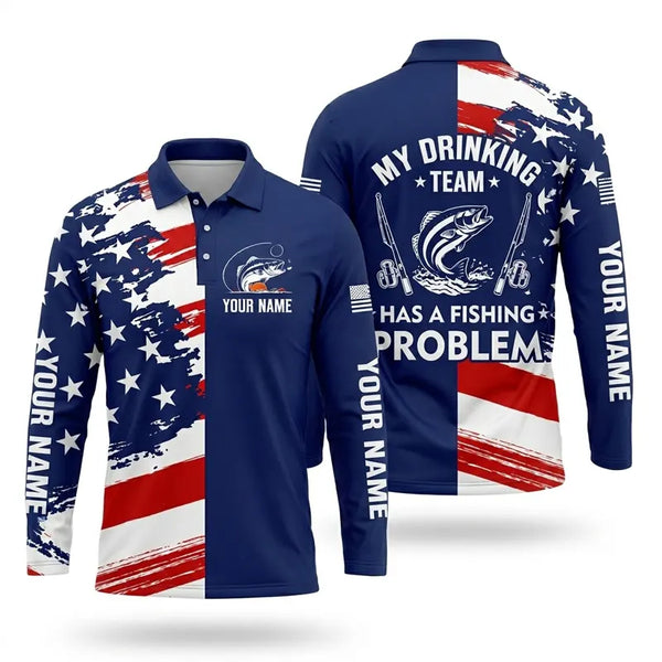 My Drinking Team Has A Fishing Problem Polo Long Sleeve Shirt 2026