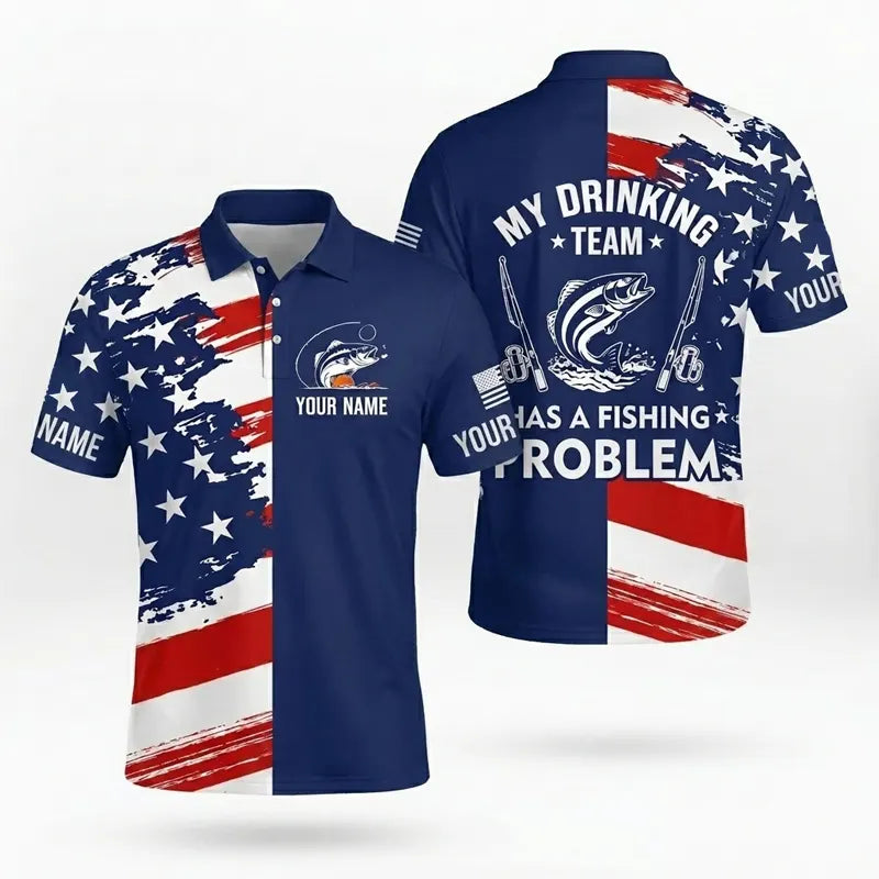 My Drinking Team Has A Fishing Problem Polo Shirt
