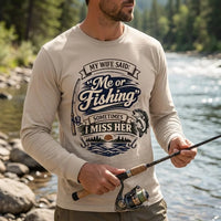 My Wife Said Me or Fishing Vintage Fishing Sweater