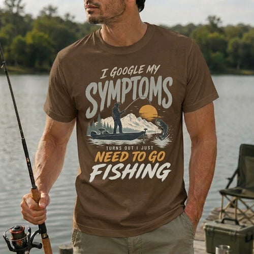 I Google My Symptoms I Just Need to Go Fishing T-Shirt