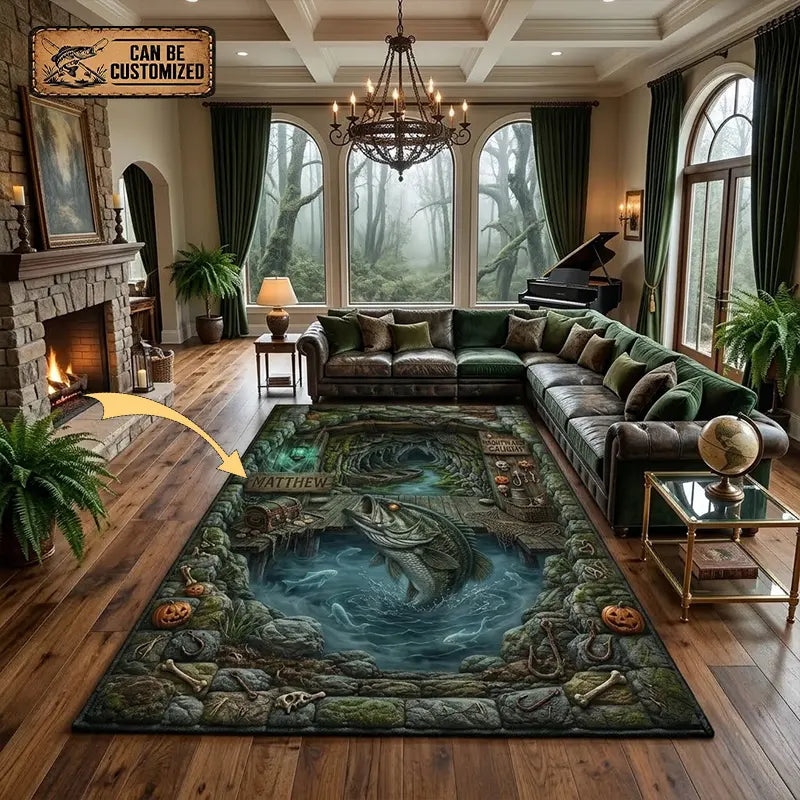 Nightmare Caught Customized Fishing Halloween Rug 2026