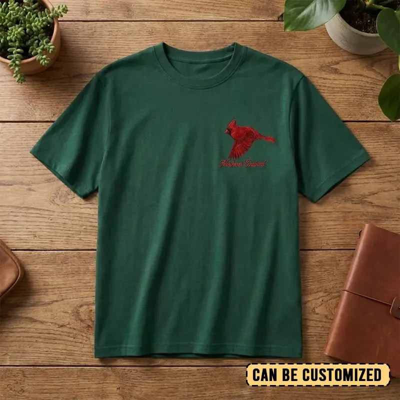 Northern Cardinal Embroidered T-Shirt 2026
