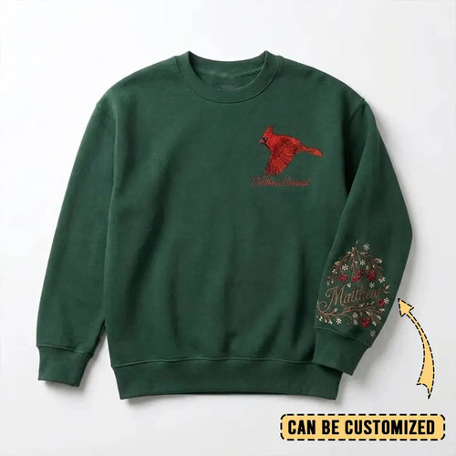 Northern Cardinal Sweater – Print & Embroidery
