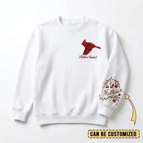 Northern Cardinal Sweater – Print & Embroidery