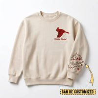 Northern Cardinal Sweater – Print & Embroidery