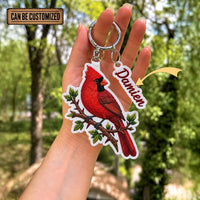 Personalized Bird Shaped Embroidered Keychain Tag