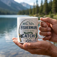 One Fine Fisherman Lives Here Fishing Mug