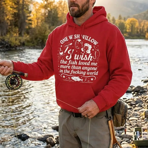 One Wish Willow I Wish The Fish Loved Me Fishing Hoodie